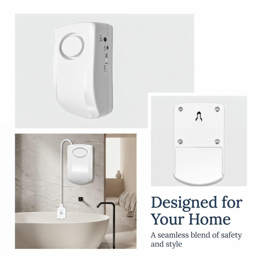 Independent Battery Flood Alarm Emergency Alert Water Leak Detector  Toilet Protection
