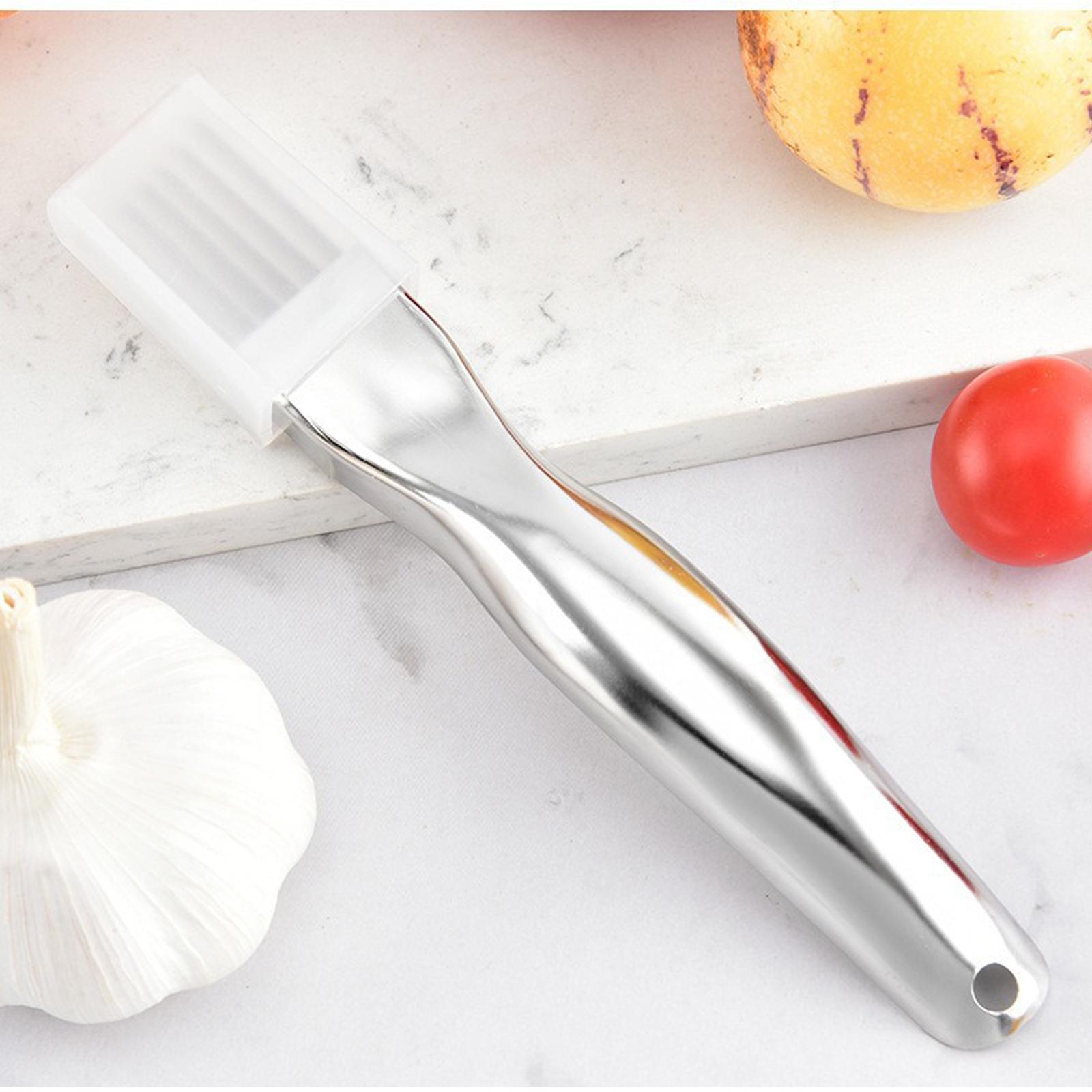 304 Stainless Steel Scallion Cutter Onion Slicer Kitchen Tool Flat Handle Scallion Chopper with Protective Cover Boxed one size