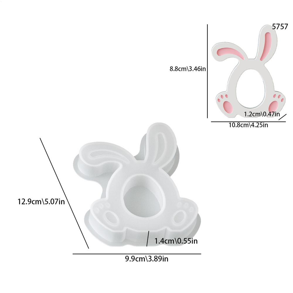 Silicone Molds Easter Bunny Ornament Silicone Mold DIY Rabbit Hanging Pendant Casting Molds For Rabbit Decor Plaster Resin Craft