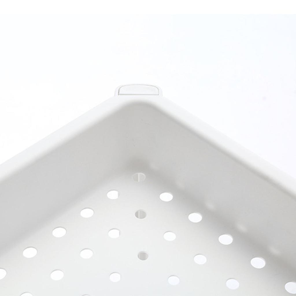 2 Tier Bathroom Floor Storage Shelf with Drain Hole Multifunction Stable Space Saving Standing