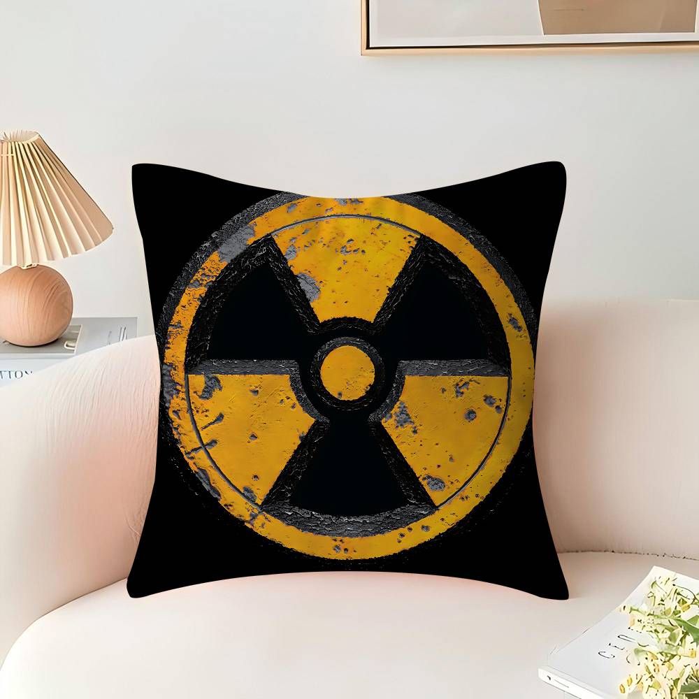 Creative Radiation Logo Pillow Cover Sofa Cushion Cover Home Room Decoration Children Gift