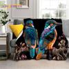 Cute Dream Birds Parrot Peacock Cartoon Soft Flannel Blankets,Throw Blanket Comfortable Blanket for Picnic Beds Home Bedroom Kid