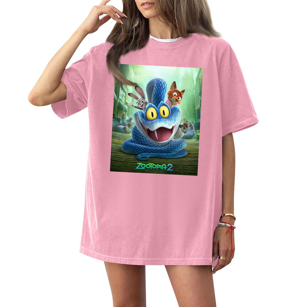 Damen Casual Mode Rundhals Bedrucktes Kurzarm T-Shirt Top