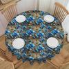 Fashion Trend 3D Flowers Round Tablecloth 70 Inches Kitchen Dinning Table Cloth Spillproof Table Cover
