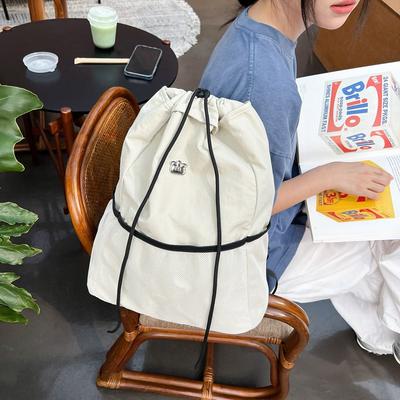 Nylon Bundle Drawstring Backpack Lightweight Large Capacity Korean Leisure Commuter Fitness Bag Cycling Yoga Bag