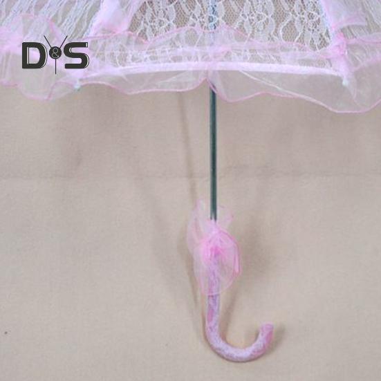 Vintage Lace Embroidery Umbrella Long Handle Lightweight Decorative Umbrella Wedding Party Bridal Dance Stage Performance Parasol Photography Props