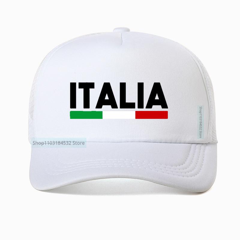 Italia Italia Bandiera Italiana Cappellino da Baseball Unisex Regolabile Snapback Classico Rete Traspirante Cappellino da Trucker Visiera da Esterno