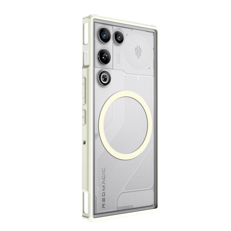 Custodia Magnetica Opaca Semitrasparente Pelle di Pesca per ZTE Nubia RedMagic 11 Air con Protezione Rialzata per Fotocamera e Bordi, Copertura Ibrida Morbida