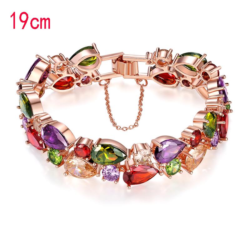 

1pc Mona Lisa Bracelet European and American Colorful Zircon Rainbow Rose Gold Bracelet