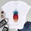 Summer New Shortsleeved Tshirt with Swan and Butterfly Print Patterns Roundneck Top Made of Modal Fabric Women Clothing