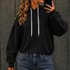 Damen Mode Farbe Kapuzen Langarm Freizeit Sweatshirt Pullover Top