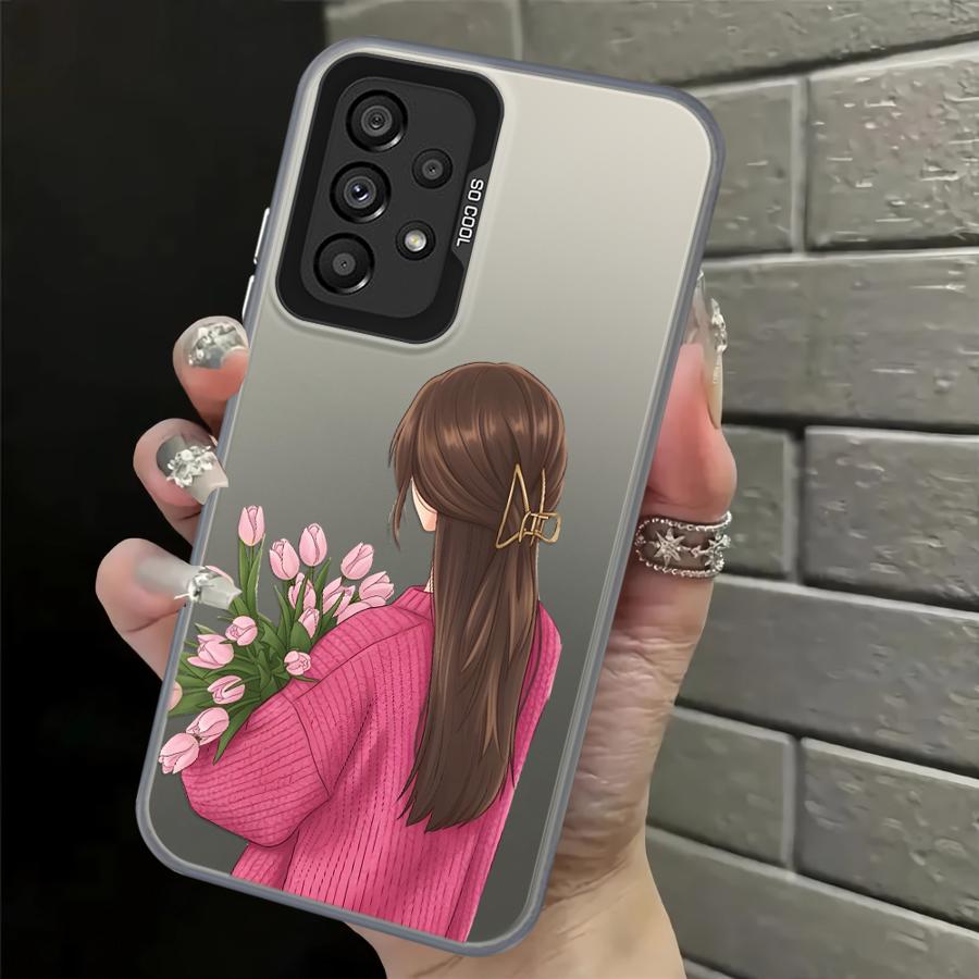 

Back Phone Cover Case for Samsung Galaxy A06 A07 A03 A72 A04 A05 A54 A56 A51 A52 A50 A71 A10 A20 Cartoon Silhouette Galaxy A51 4G