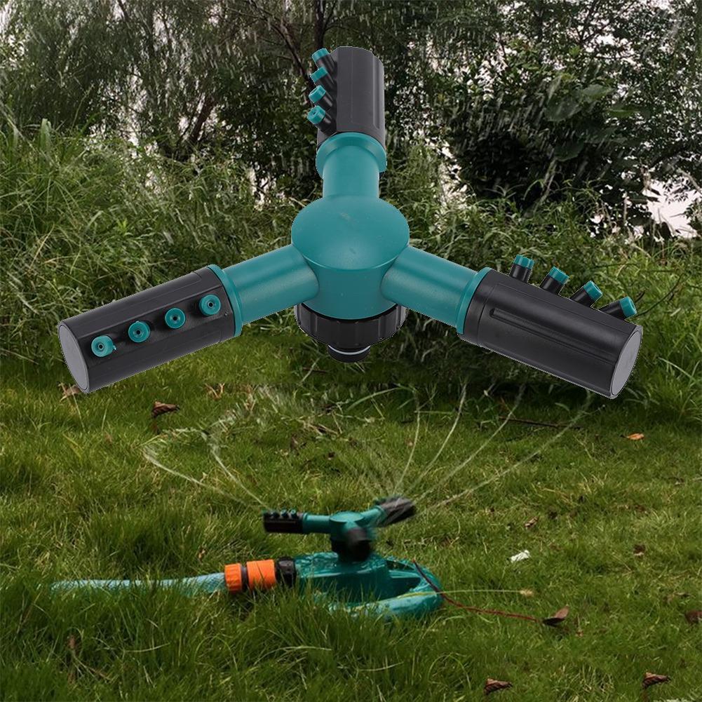 Cabeça de pulverização de três vias 360 graus rotativo sprinkler irrigação de jardim (Verde escuro)