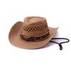 Western Cowboy Hat Panama Straw Hat Hollow Jazz Hat Spring Summer Travel Visor Seaside Beach Hat