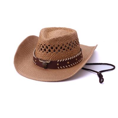Western Cowboy Hat Panama Straw Hat Hollow Jazz Hat Spring Summer Travel Visor Seaside Beach Hat