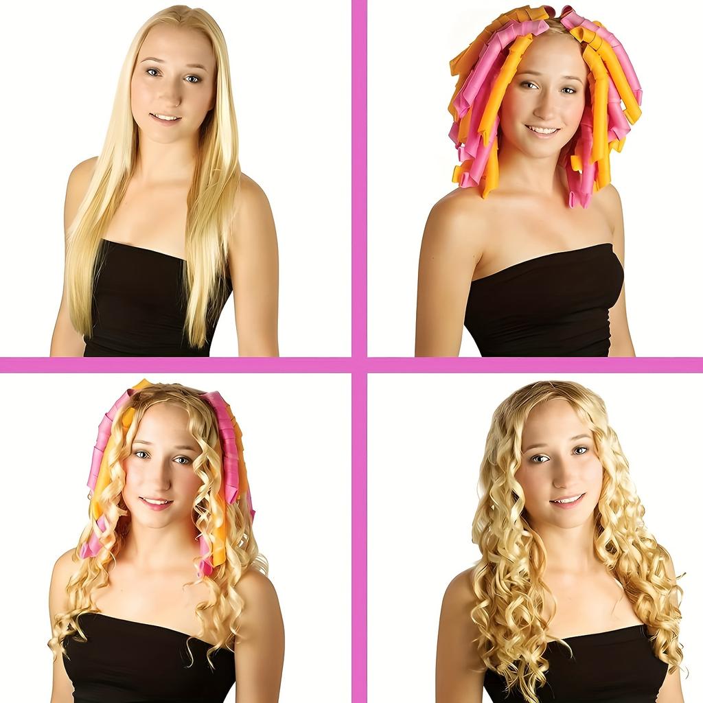 high qualityHeatless Spiral Curlers with Styling Hooks, Designed for Women And Kids with Long Or Medium Hair, Allowing for Styling Without Heat