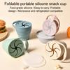 Snackbeker Zacht Siliconen Schot 350ml Grote Capaciteit Lekvrij Opvouwbaar Draagbaar Snackbakje Kinderen Magnetron