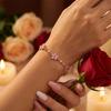 Romantic Colorful Crystal Flower Bracelet for Women Delicate Gold Color Cherry Blossom Chain Aesthetic Jewelry Valentine Gift