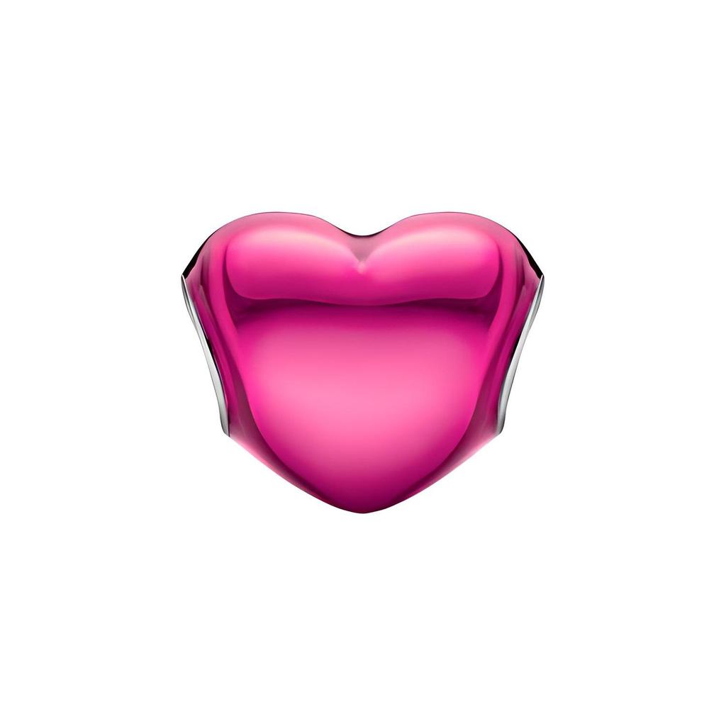 Pandora Metallic Pink Heart Charm Women Jewelry 799291C03
