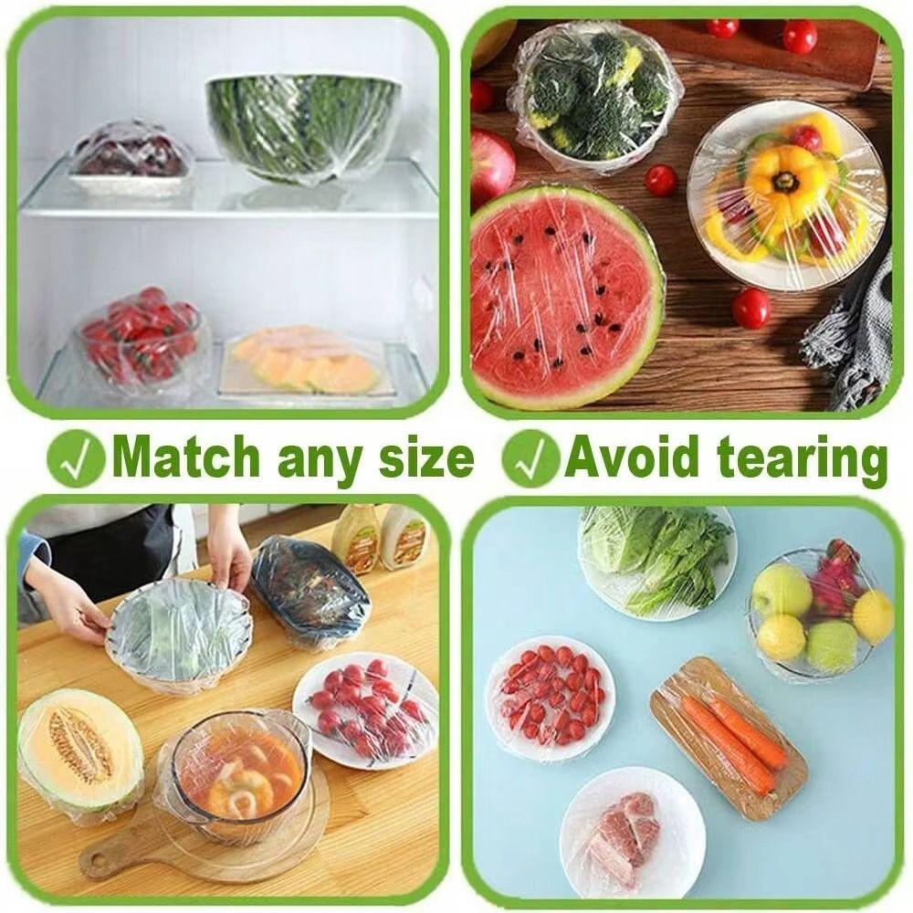 300/500Pcs Plastic Bags Cling Film Cover Elastic Mouth Food Lids for Bowls  for Dish