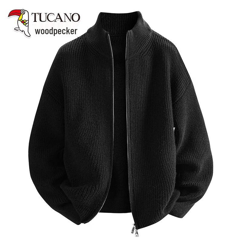 TUCANO Men's Stand Collar Knitted Cardigan Sweater