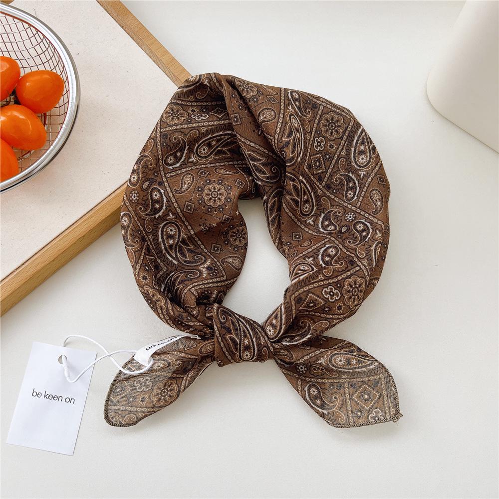 Koreanisches Trendiges Frühlings-Gepunktetes Seiden-Kopftuch - Quadratisches Mode-Tuch für Damen für Haare, Hals und Dekoration