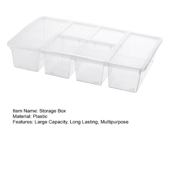 1/2Pcs Food Storage Boxes Reusable Snack Containers with Lids 5 Compartments BPA Free Dishwasher Safe Transparent Divided Snack Boxes