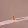 Wind Cute Carrot Necklace Female Senior Personality Trend Versatile Micro Inlaid Pendant Collarbone Chain Jewelry