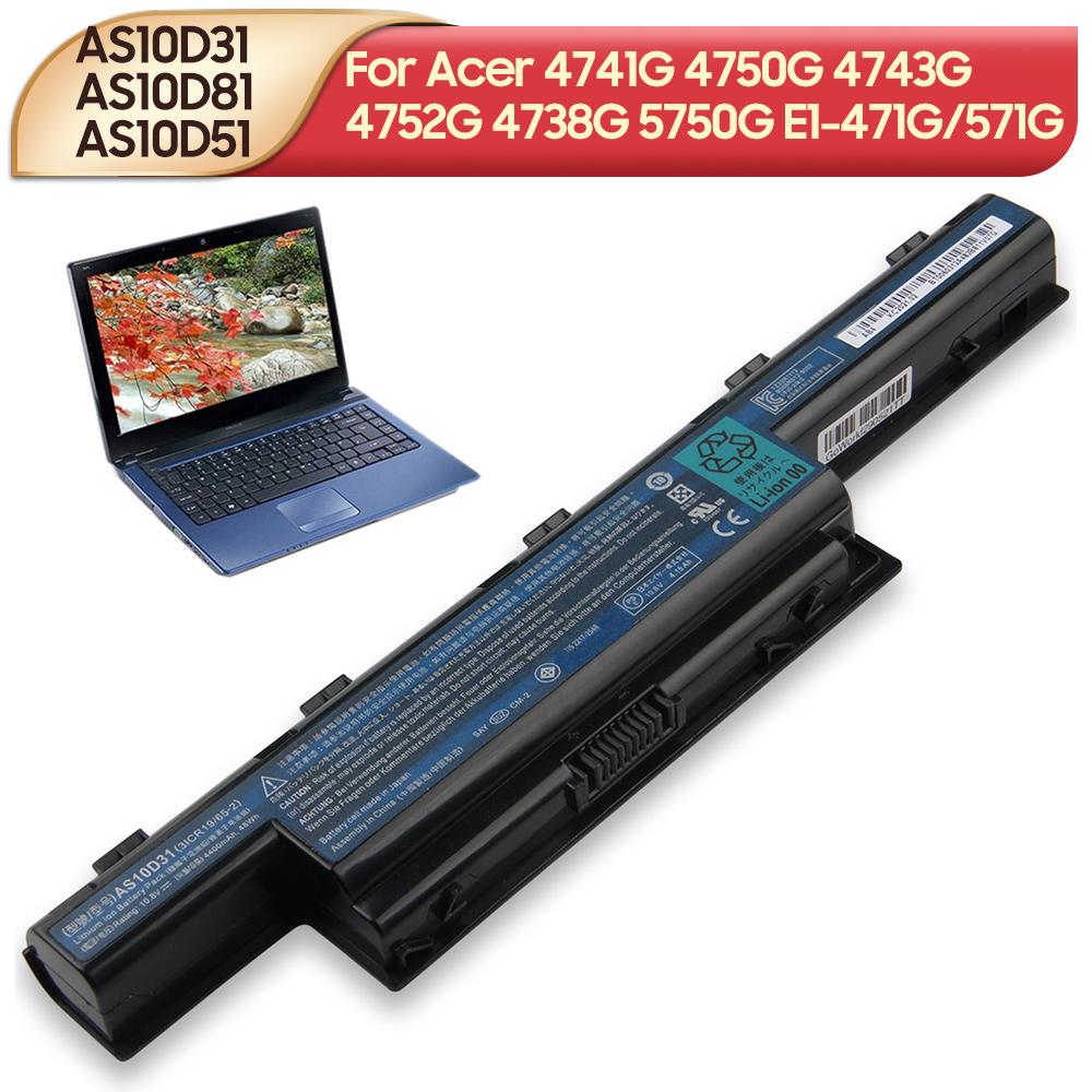 Rechargeable Lithium Battery For Acer Aspire 7560G 4741G 4750G 4743G 5750G 5741G E1-471G/571G AS10D81 AS10D51 AS10D71 AS10D31 AS10D41 Laptop Battery