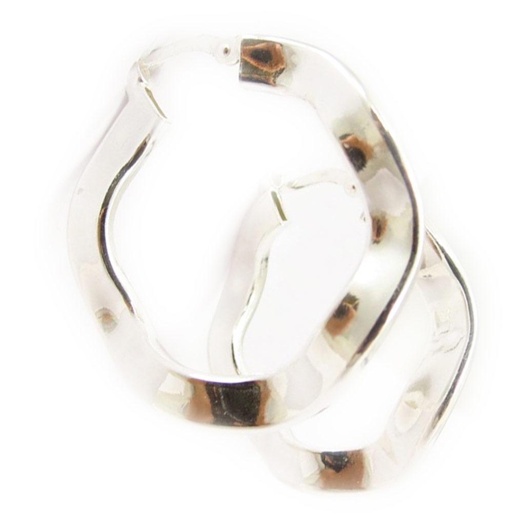 Les Trésors De Lily [K7038] - Silver 'Lola' Hoop Earrings 28 Mm