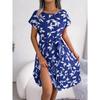 Ins Spring and Summer Casual Short Sleeved Pleated Dress Women's Fashion Versatile Trendy Commuting
