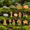 Mini Cartoon House Figurine Miniature Road Sign Chair Stone Letter Box Mushroom Statue House Micro Landscape Fairy Garden Decoration