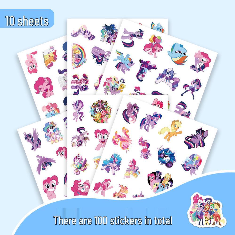 100 Petits Stickers Poney pour Cahiers et Journaux - Ensemble Décoratif Auto-Adhésif