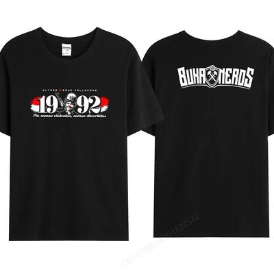 Hot Sale Summer Men's Bukaneros T-shirt  Cotton Black Double Sided Logo T Shirt Vallecanos Top Tees