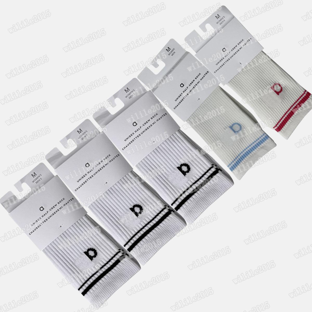 5 pairs Wholesale mid calf men women sports socks yoga towel soles trendy lettered Aluo running cotton socks M