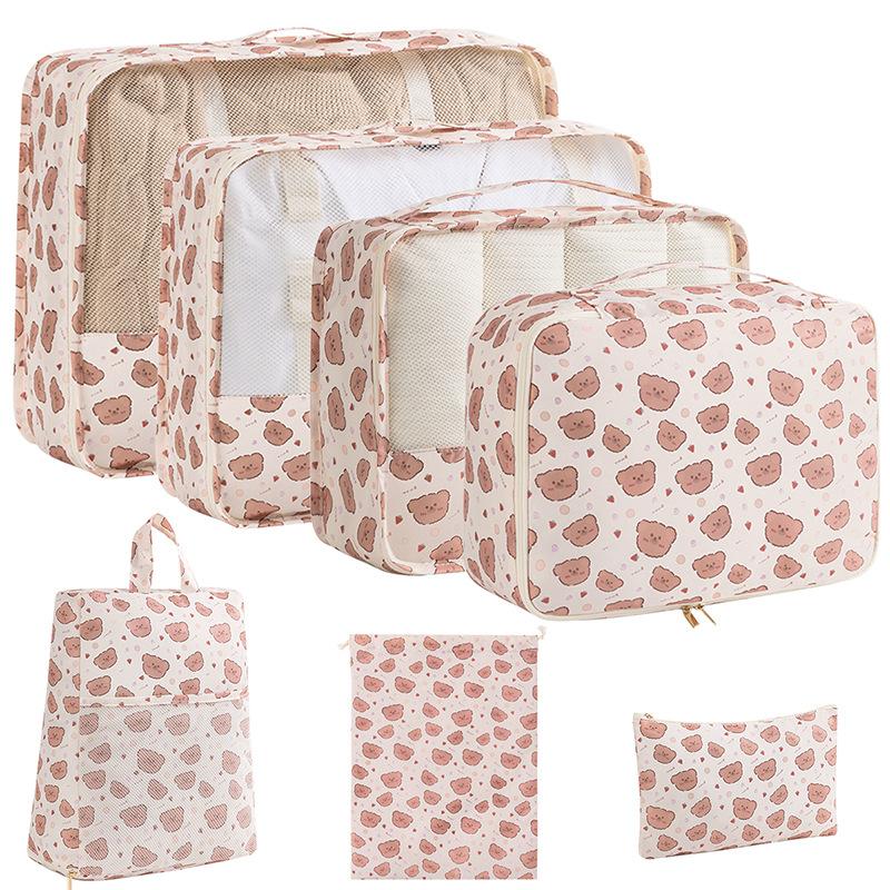 7-piece Set Travel Bag Organizer Clothes Box Blanket Shoes Packing Cubes For Suitcases Packaging Supplies Traveling Essentials