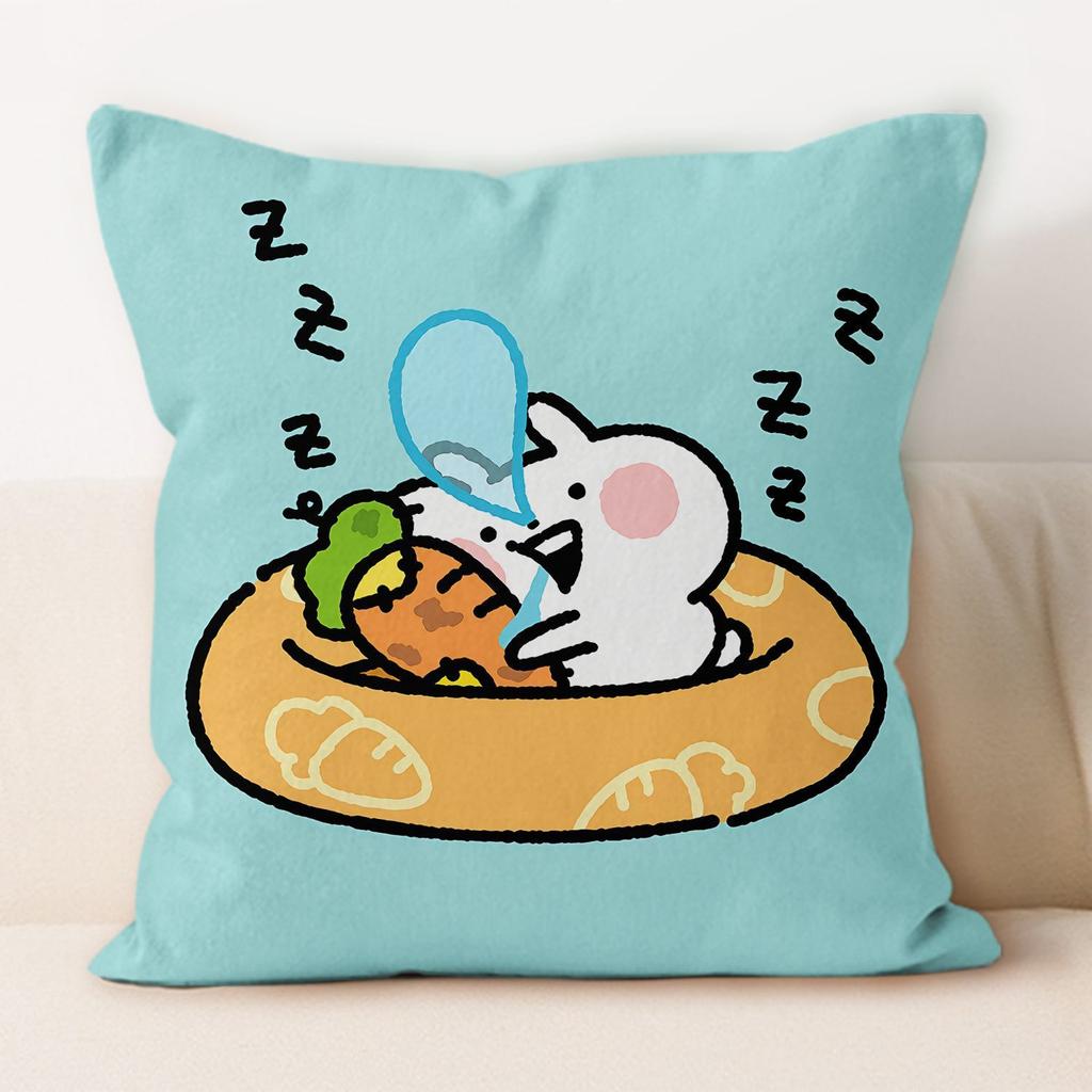 Happy Bunny Pillow Modern Simple Home Decoration Cushion Car Backrest Square Pillow