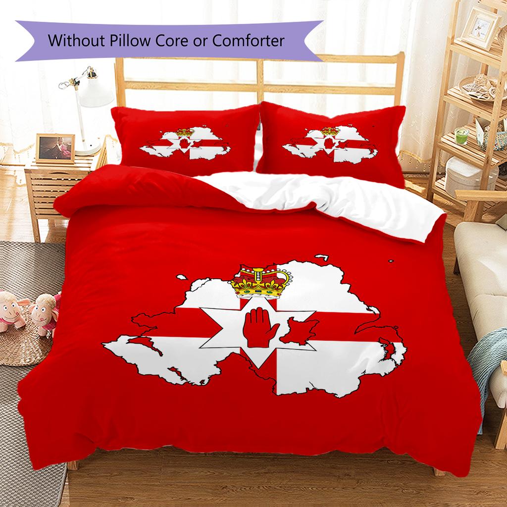 Biancheria da letto con motivo Ulster, Set piumone Copripiumone Federa Regalo di compleanno per la casa (1 * copripiumino + 2 * federa, senza nucleo)