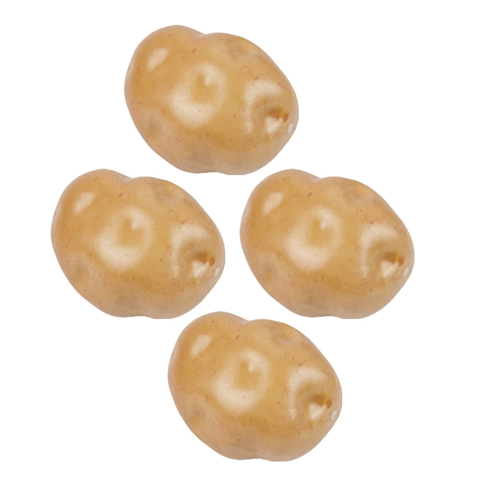 

4 штуки Искусственная модель картофеля Реалистичная картофельная пена Подходит для ресторанной витрины и фотосессии