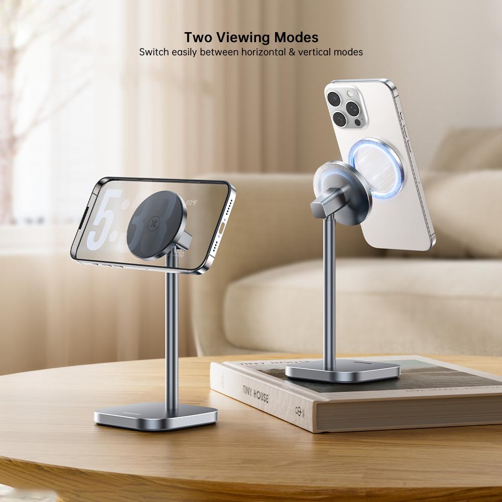 XUNDD XDHO-073 Magnetic Phone Holder Desk Stand Aluminum Alloy 45 Degree Tilt Hands-free Bracket