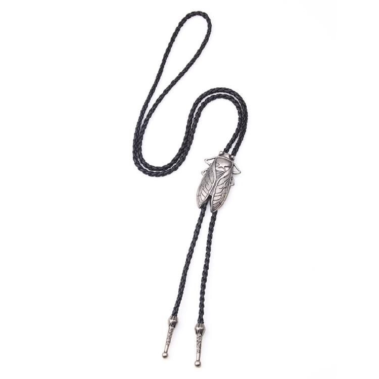 Bolo Tie for Men Western Cowboy Style Necktie with Carved Cicada Buckle Decors
