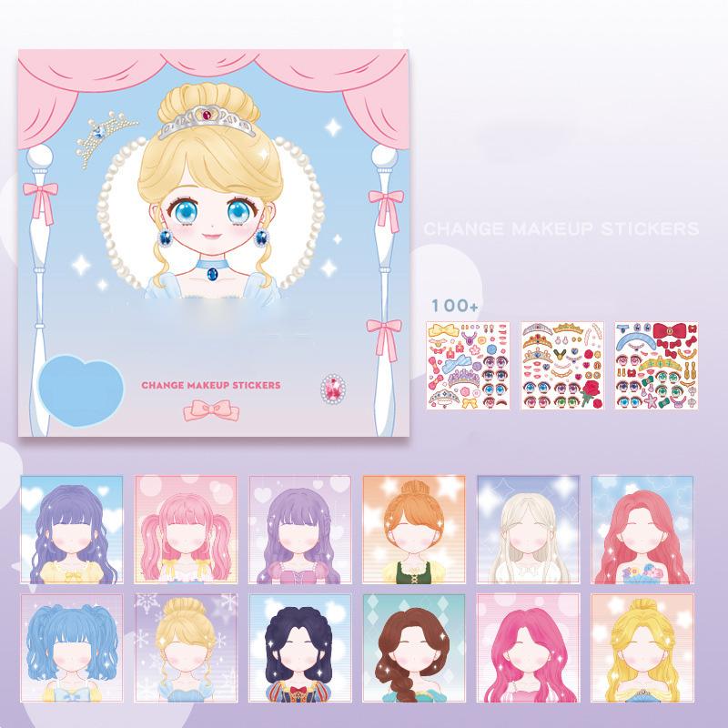 1 Set Of Makeup Changing Stickers For Hand Account Guka Stickers Princess Toy Book Stickers For Interactive And Fun Decoration
