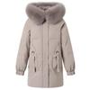 Real Fur Collar Middle-aged Women's Winter Down Coats Hooded Plus Size XL-6XL Thick Warm White Duck Down Jackets for Women Clothes
