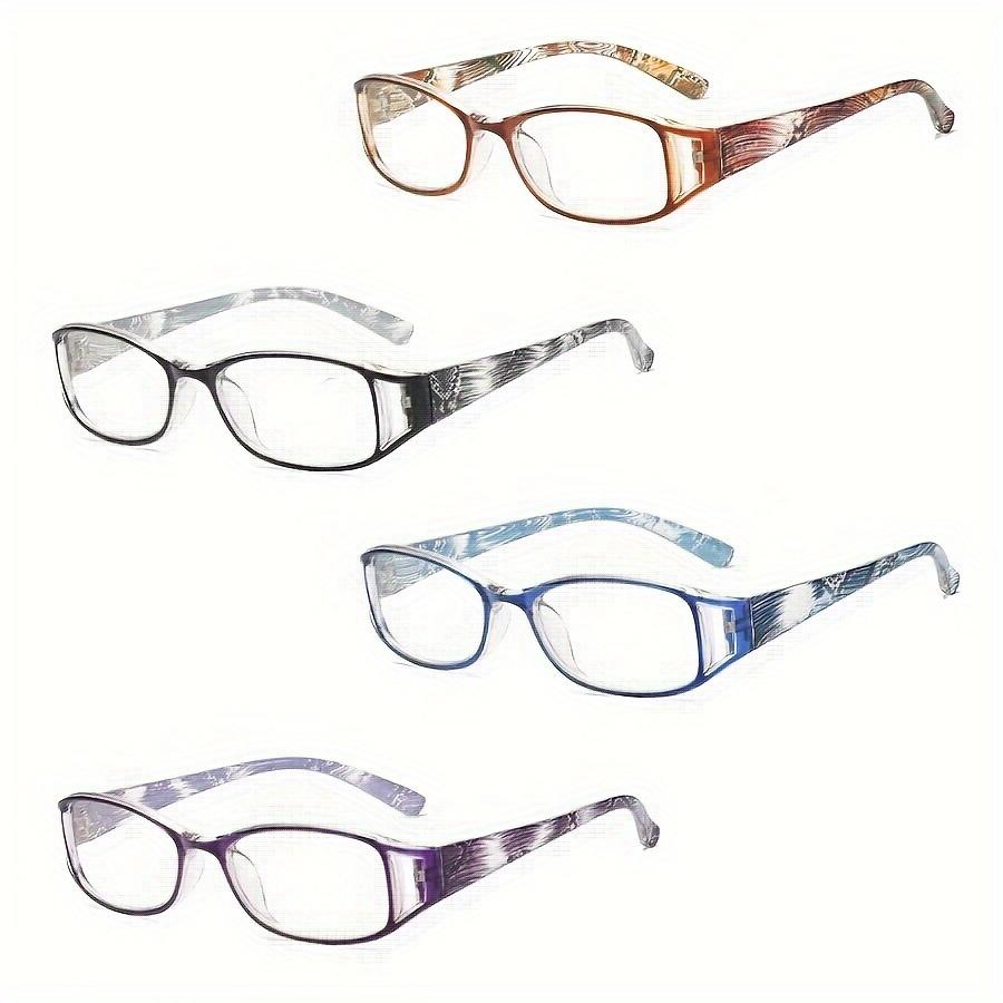 Women & Men Floral Reading Glasses - Elegant Fashion Square Full Frame, Perfect for Phone & Computer