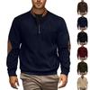 Herren Einfarbiges Kord-Halb-Zip-Sweatshirt Herren Sport Übergröße Lässiger Pullover