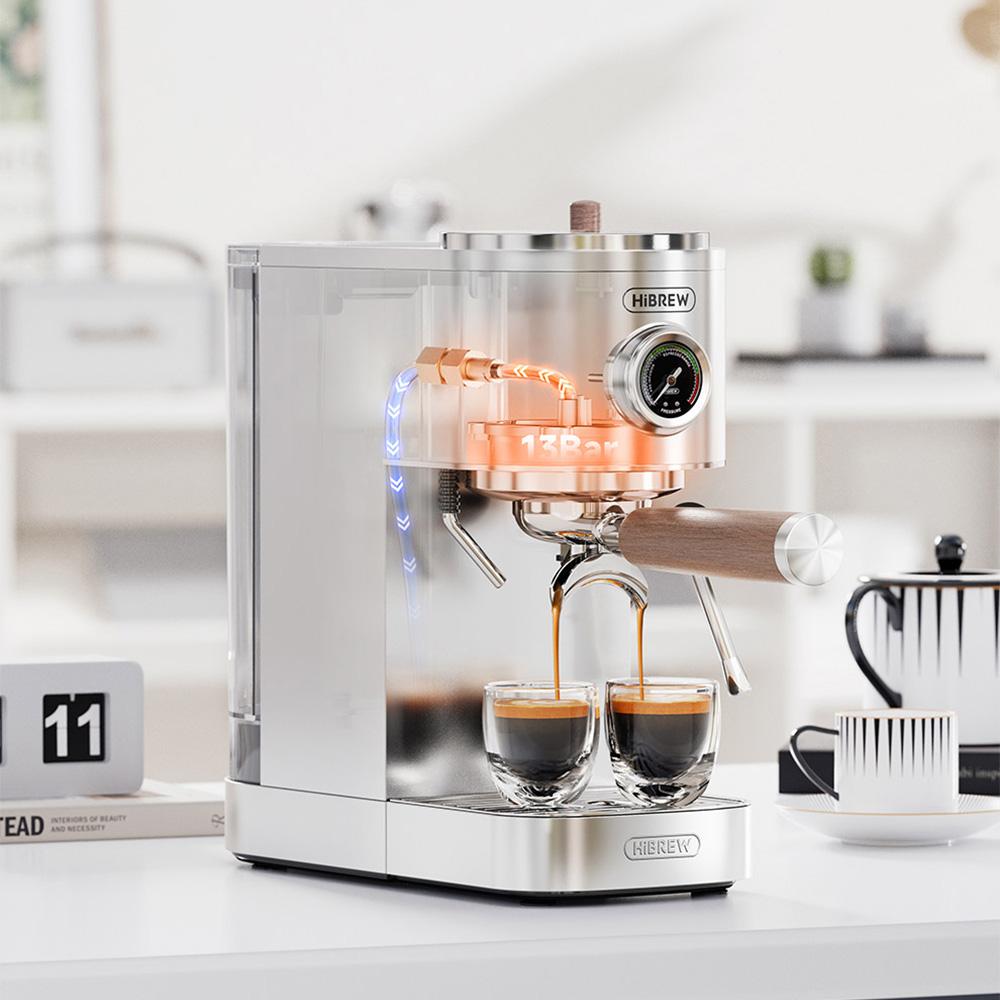 HiBREW H13 Dual Boiler Espresso Machine With Touchscreen,Multi-Functional Brewing and Hot/Cold Extraction,20 Bar