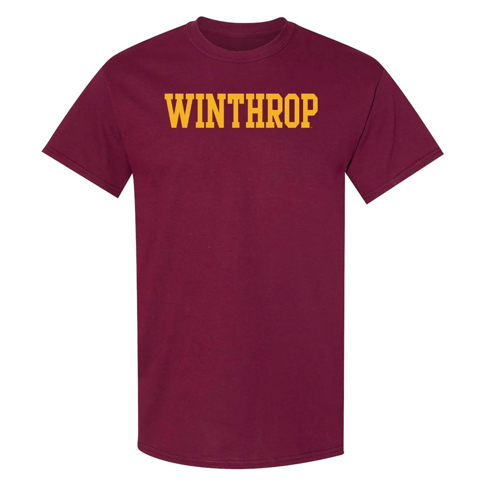 Winthrop Eagles Basic Block - Teams Sports NCAA University T-Shirt - Maroon S