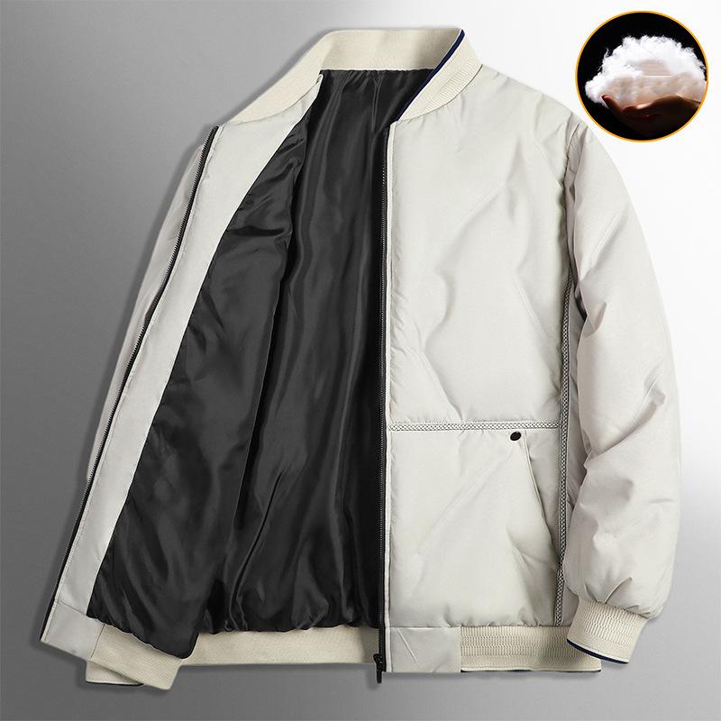 Men's Winter Zipper Warm Jacket Short Lightweight Business Jacket