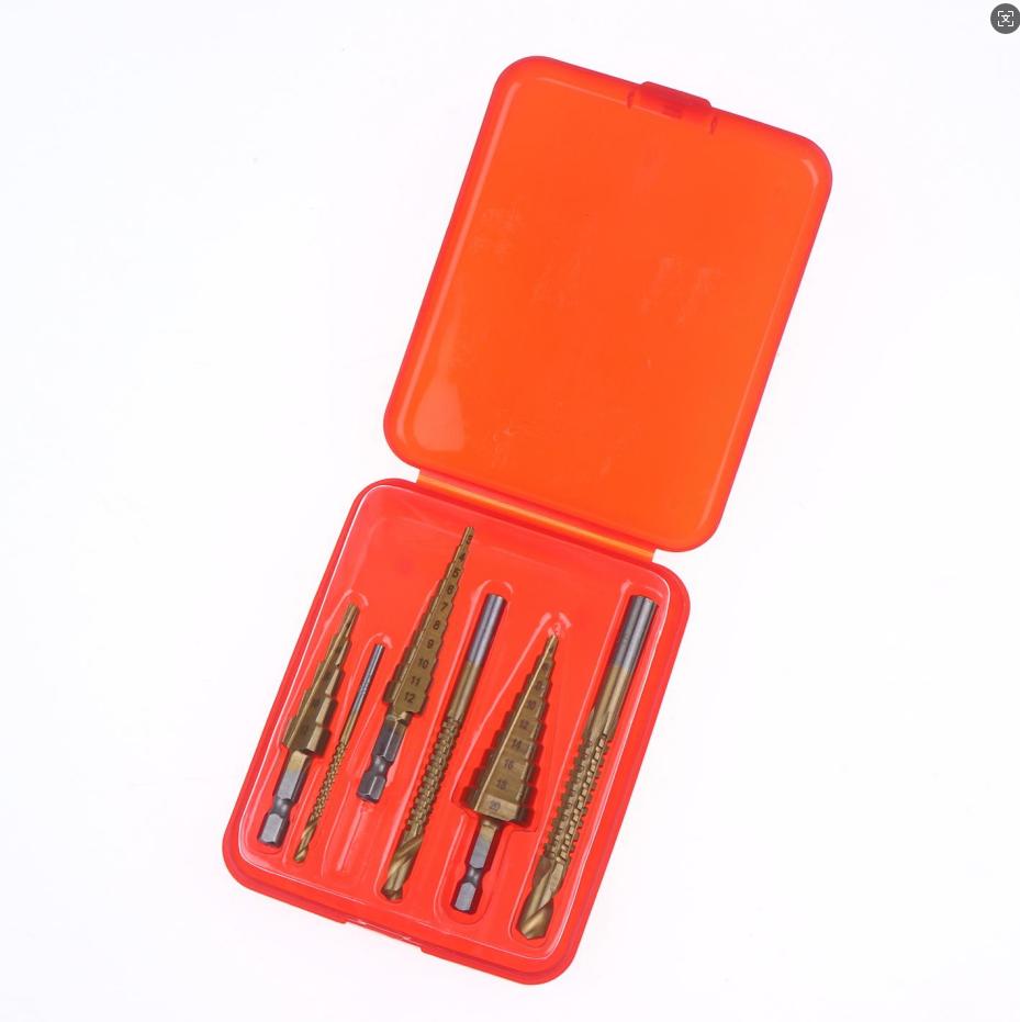 &6 st Titanborrset, 3-12 mm För Metall Trä, Hårdstål Spiralborr, Korrosionsbeständiga, Precisionshålförstoringsverktyg