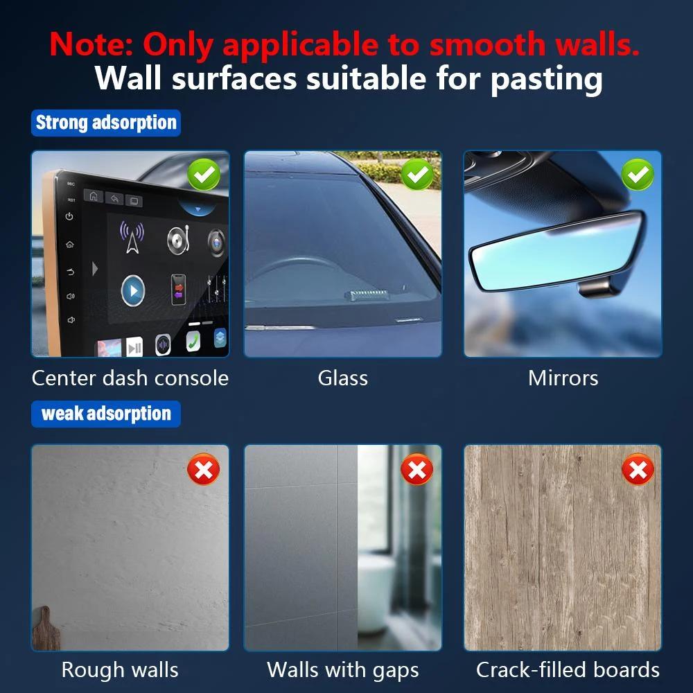 Magnetic Car Phone Holder 360 Degree Rotation Foldable Strong Vacuum Mount Universal Compatible with iPhone Samsung Smartphones